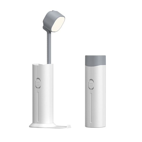 Multifunksjonell øyebeskyttende skrivebordslampe Læringsdedikert soverom LED nattlys USB oppladbar utendørs lommelykt, hvit
