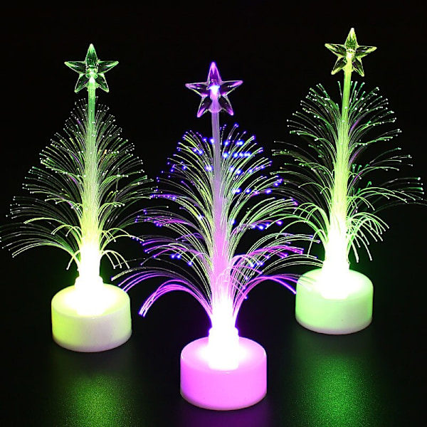 3 stycken färg LED optisk fiber nattlampor Barn julklappar Juldekorationer Nattlampor Toy LED julgransbelysning