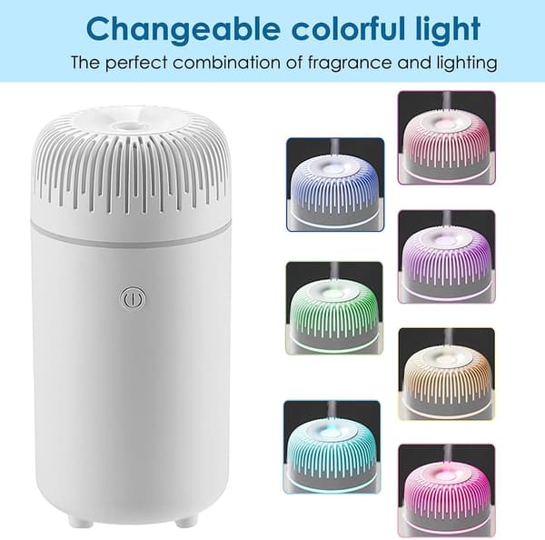 Bil diffuser luftfukter aromaterapi eterisk olje diffuser USB kald tåke mini bærbar diffuser for bil hjemmekontor soverom (hvit)