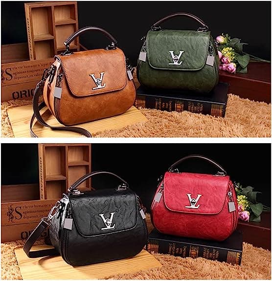 Väskor Läder Crossbody Axelväska Handväskor för Kvinnor Sadelväska Brun