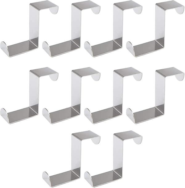 10-pack över dörrkrokarna, frihandsjusterbar rostfri