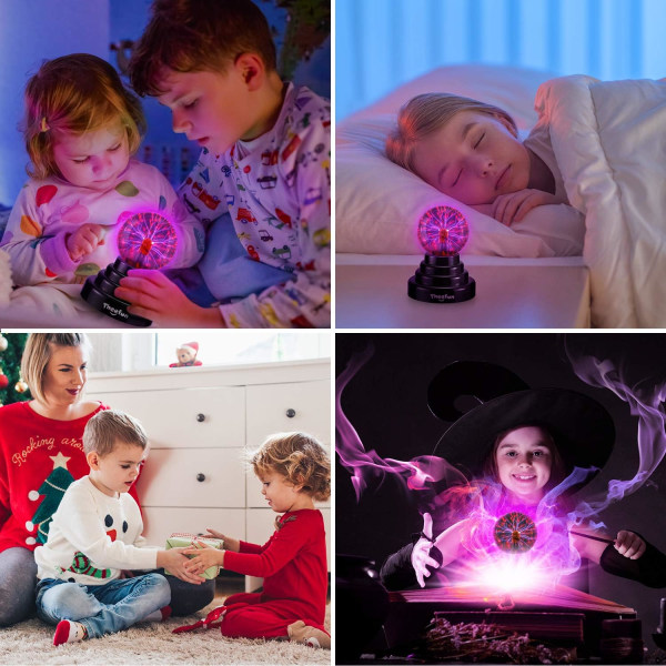 Plasmaboll, 3-tums plasmalampa, beröringskänslig plasmaglob - USB eller batteridriven Nebula Thunder Lightning, Nyhetsleksak för barn, fester, rekvisita,