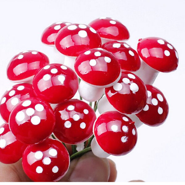18 stk. Miniature Svampe Fe Have Landskab Ornament Dukkehus Blomsterpotter Dekor (16mm)