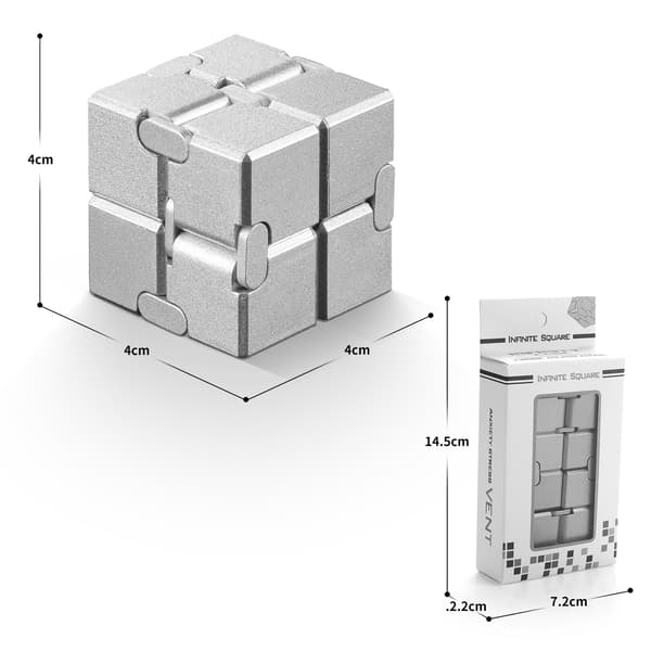 Fidget Cube ny version Fidget Finger Toys - Infinity Cube i metall för stress- och ångestlindring/ADHD, ultrahållbara sensoriska gåvor