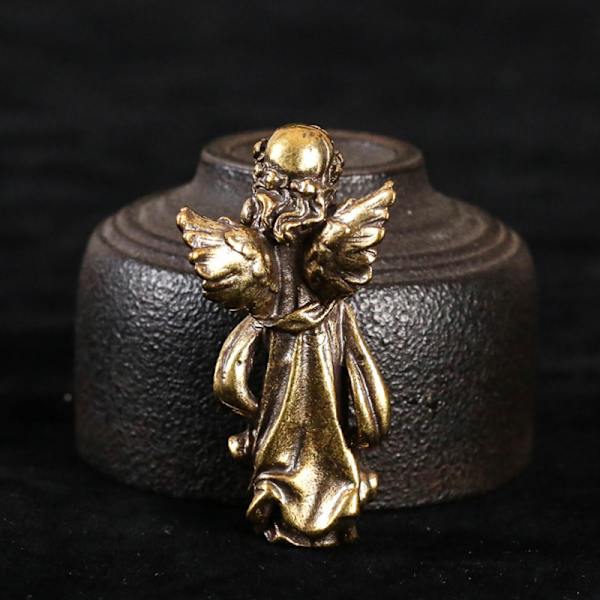 Retro koppar prydnader Mässing ängel figurer dekorationer Gul ONESIZE