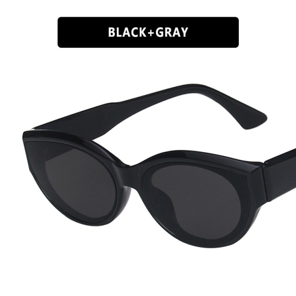 Retro Hip Hop ovala solglasögon Street Shot Trendiga modesolglasögon bright black gray metal hinge