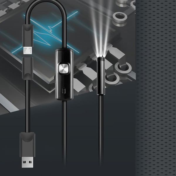 6 LED Endoskop 7mm Inspektionskamera för Android PC Vattentät
