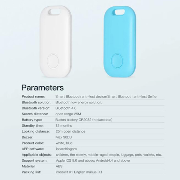 Mini Smart Tracker Anti Lost Bluetooth Smart Finder Svart Blue