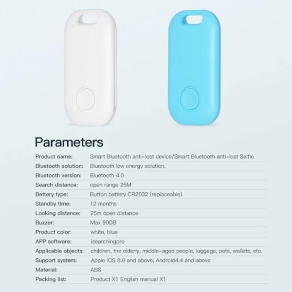 Mini Smart Tracker Anti Lost Bluetooth Smart Finder Svart White