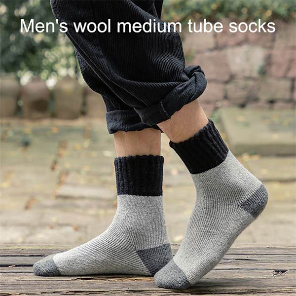 Tjocka ullstrumpor Herr Frottéhandduk Varma vintermjuka strumpor kaffe light gray