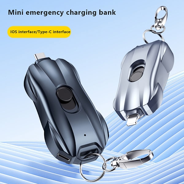 1500mah Nyckelring Bärbar Laddare Type-C Mobile Power Blue Ios Silver Type-c
