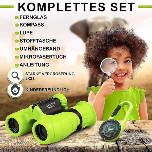 Barnkikare med förstoringsglas och kompass