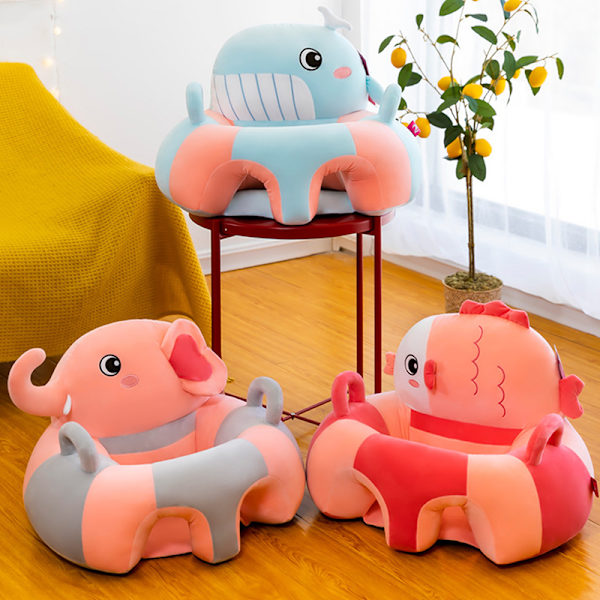 Djurformade barn som lär sig sittande cover Stödsoffa In mouse elephan