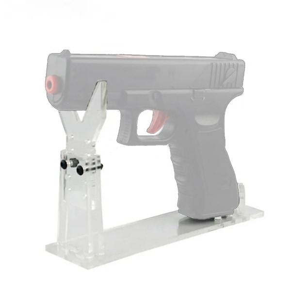 Klar akryl Hand Display Stand Pistol Rack Hållare för modell Svart Clear