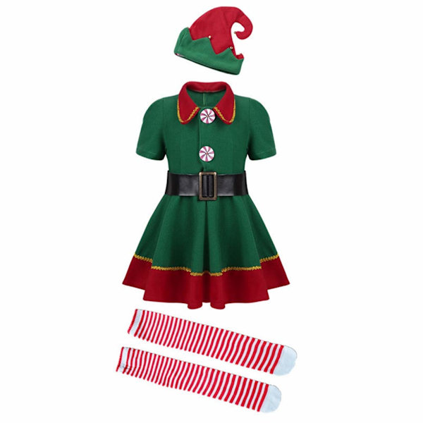 Jul Kostym Xmas Elf Outfit Jul Fancy Dress Hat girls 150 boys 100