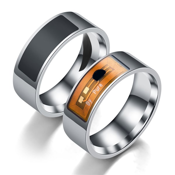 Vattentät NFC ring i rostfritt stål digital upplåsning för Android Black 11 Transparent 9