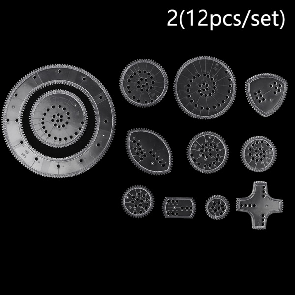 Interlocking Gears Hjul Spirograph Ritning Pedagogiska leksaker 2(12st/ set) 2(12pcs/set)