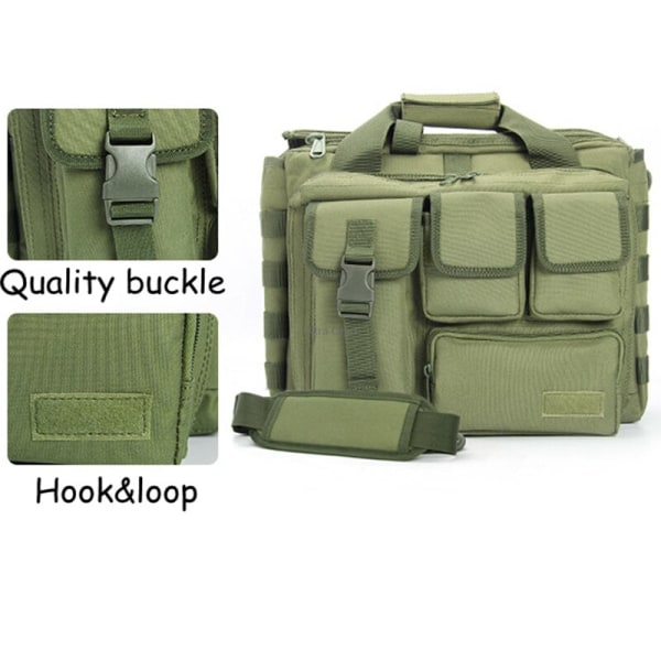 Militär taktisk handväska för bärbar dator khaki 35*30*15cm army green