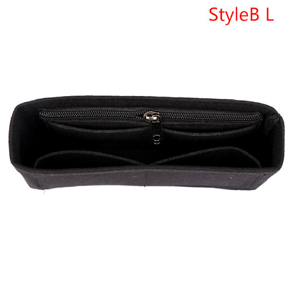 1:a Kvinnor Insert Bag Filt Tyg Handväska Organizer Bag Black StyleB S Black StyleB L
