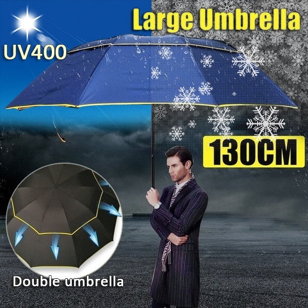 130 cm vindtätt utomhusparasoll för män och kvinnor red Type 2 Standard Quality blue Type 2 High Quality