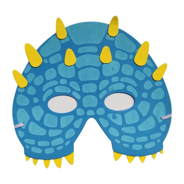 Dinosaur Party Masks Elastik EVA Filt Child Foam Dino Mask blå blue