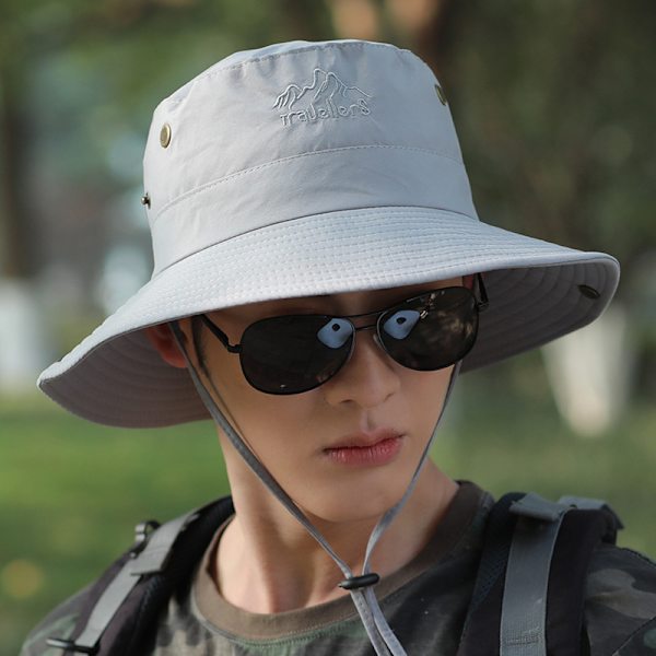Herrhatt Panama Bucket Hat Utomhus Solskyddsmössor Herr Grå One Size