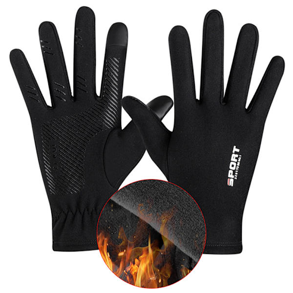 Män Vinter vattentäta cykelhandskar Sports Touch Handskar Thicken Medium Thicken  Large