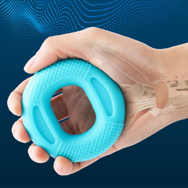 Silikon Justerbart Handgrepp Grip Ring Finger Underarm Trai blå grey