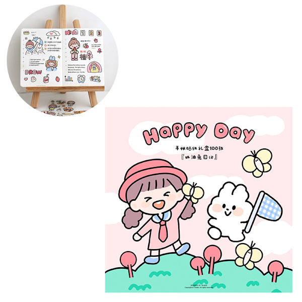 20 ark Girl Journal Sticker Presentbox PET Kawaii brevpapper Rosa Pink