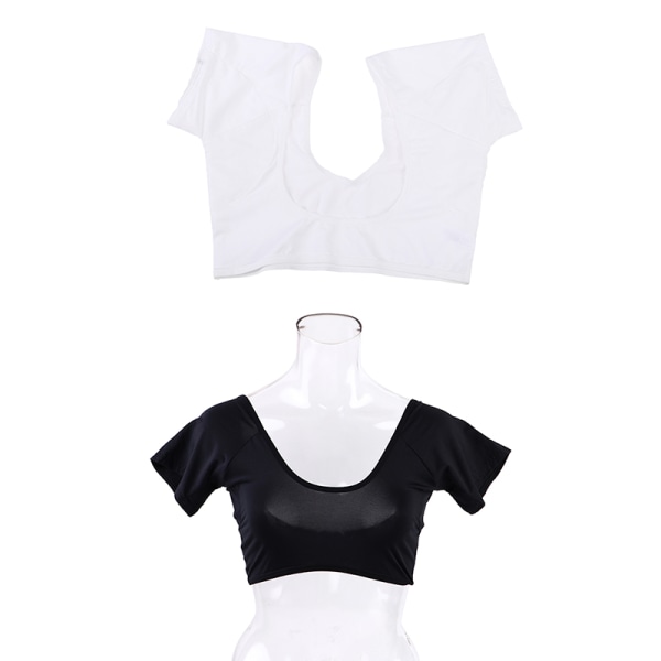Återanvändbar, tvättbar, svettsäker T-shirt med armhålor White M White L