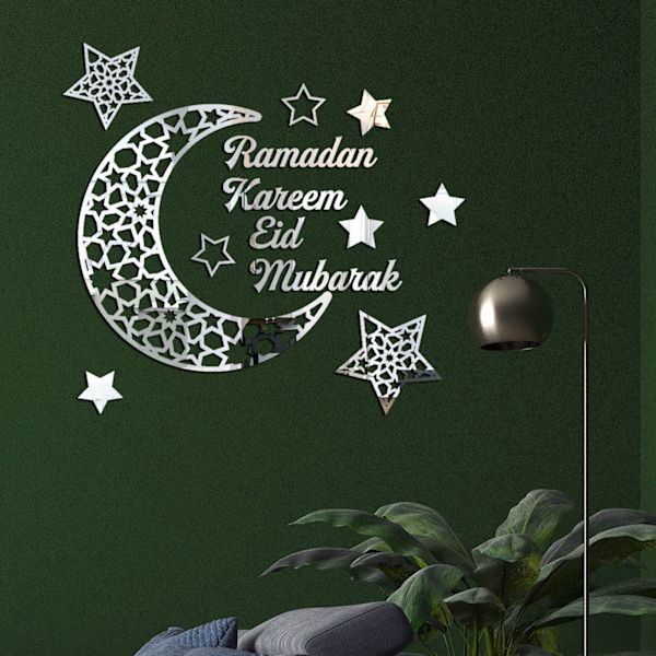 Ramadan Wall Stickers Eid Wall Stickers Heminredning silver