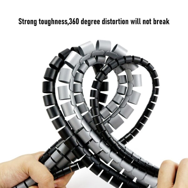 Flexibelt spiralrörskabelskydd för organizer vit 8mm white 10mm