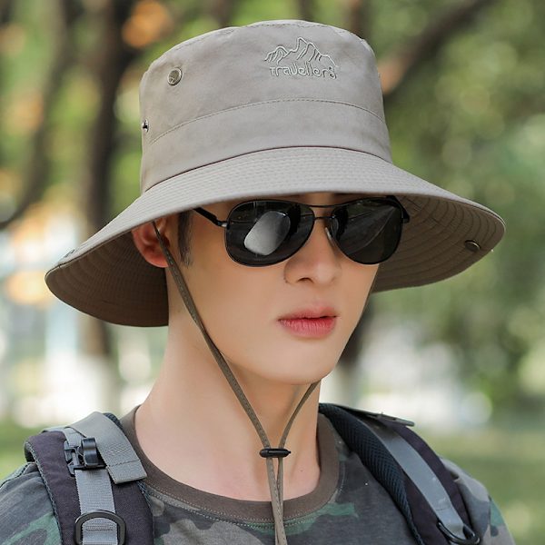 Herrhatt Panama Bucket Hat Utomhus Solskyddsmössor Herr Grå One Size