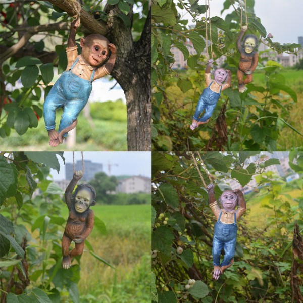 Apa Schimpans hängande rep trädgårdsprydnad