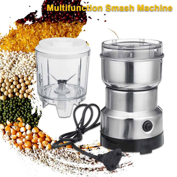 Elektrisk kaffeflingmaskin Multifunktion Bärbar Blender silver 11x11x32cm
