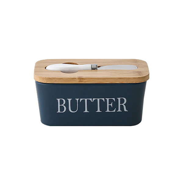 Nordic Butter Seal Box Smörfat Med Lock Och Knivar Red Blue