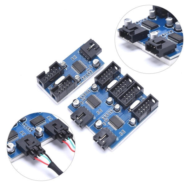 Moderkort USB 9Pin Header Splitter 1 till 2 förlängningskabel
