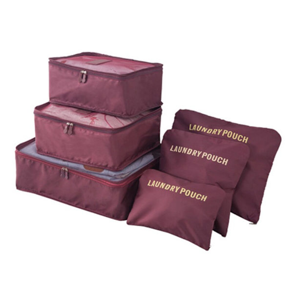 6:a/ set Bagage Organizer Bag Set rosa wine red