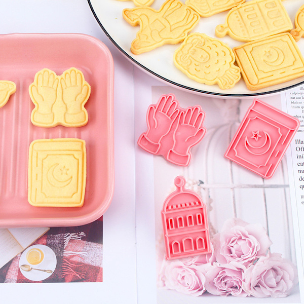 6/8 st/ Set Eid Mubarak Tecknad Cookie ters DIY Plast Ramadan E C