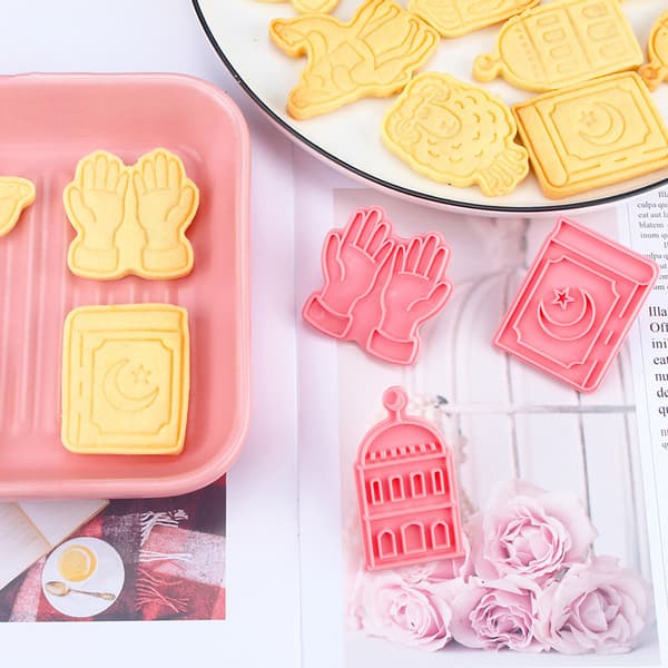 6/8 st/ Set Eid Mubarak Tecknad Cookie ters DIY Plast Ramadan E F