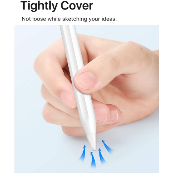 10-pack Spetsfodral för Apple Pencil 1/2, halkfria spetsar Pen Stylus iPencil Spetsfodral, Silikon Case Tillbehör, för iPad-pennor, vit