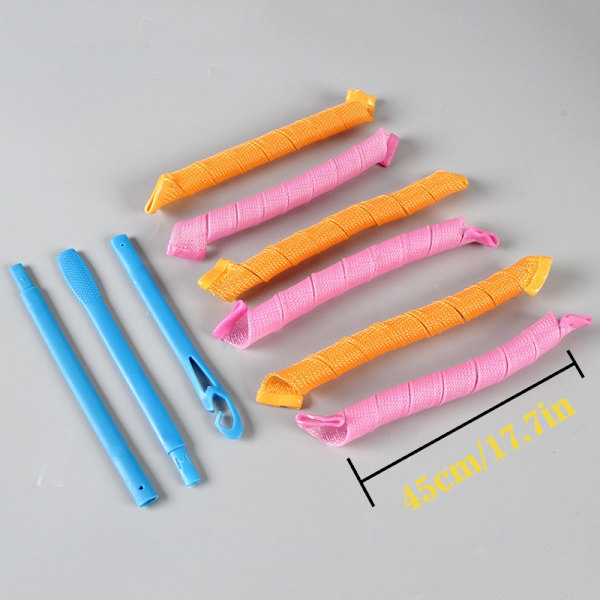 DIY Wave Long Hair Curlers Spiral Ringlets Frisörverktyg 45cm-40st 25cm/15cm-18pcs