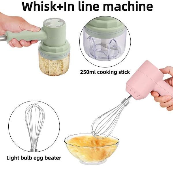 3 i 1 elektrisk mixer köksredskap vit white