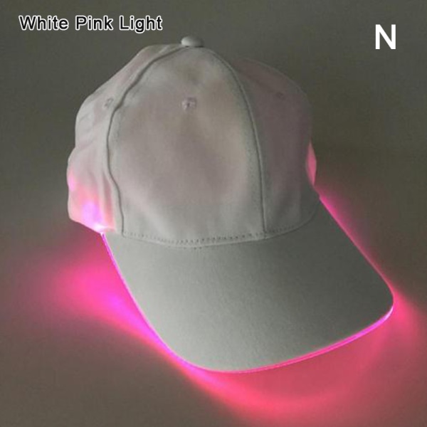 Hatt LED Lysande Baseball Hat Party Peaked Sports Kepsar Svart rosa ljus White orange light