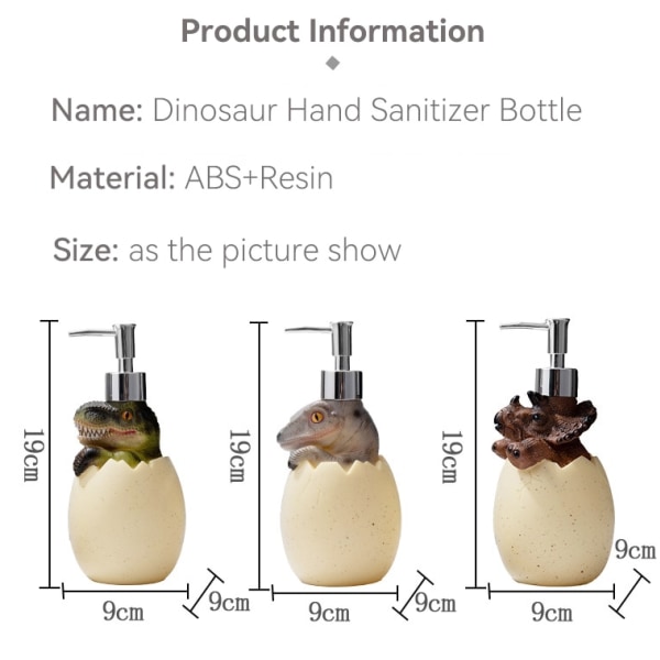 Söt dinosaurieskum dispenser för flytande tvål Kosmetikaflaskor Triceratops 19*9*9cm Triceratops