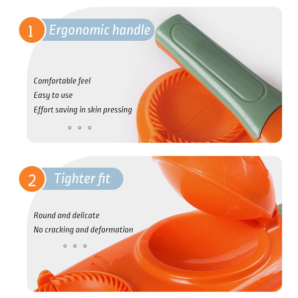 2 i 1 Dumpling Maker Kit med Dumpling Form & Dumpling Wrapper Press gul