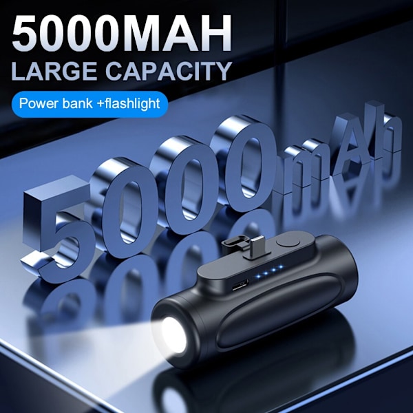 5000Mah trådlös Mini Power Bank snabbladdning rosa iphone ipod pink type-c