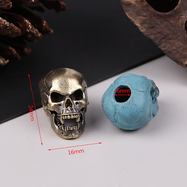Cuspid Skull Head Beads Lanyard Hängen Tillbehör Blue