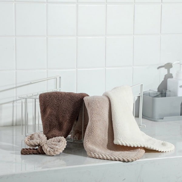 Bowknot Handdukar för kök Badrum Soft Snabbtorkande Beige lightr gray