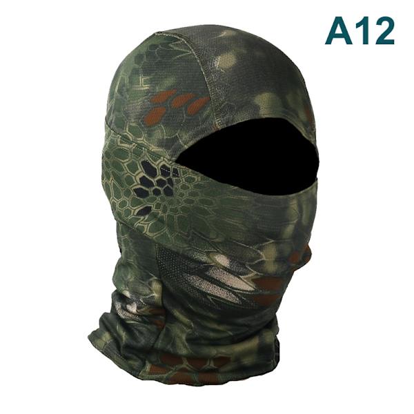 Kamouflage Balaclava Full Face Wargame Cykelhjälm Liner A1 A12